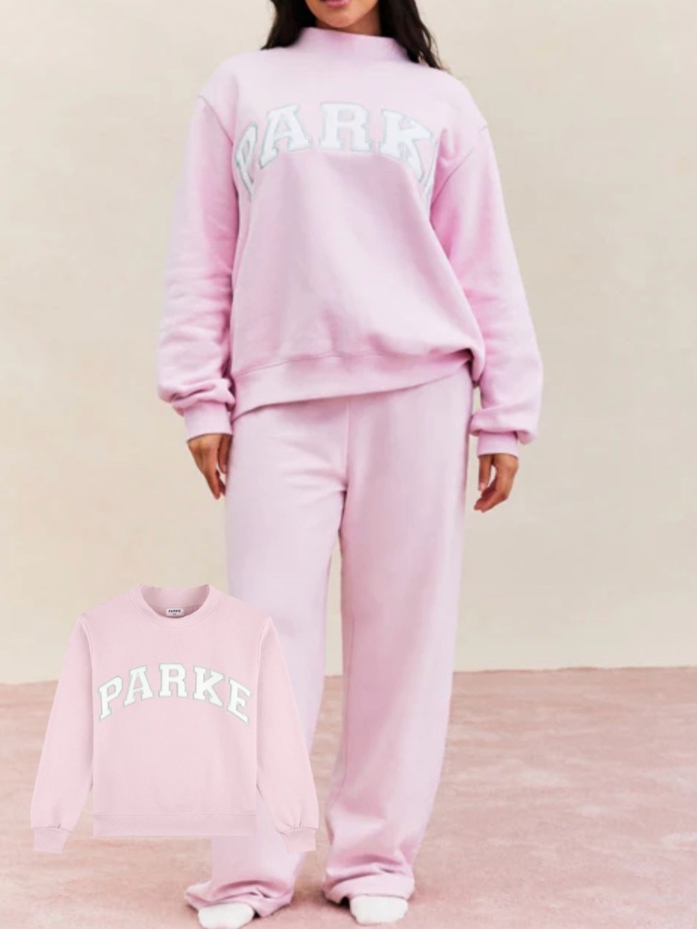 PARKE Heritage Varsity Mockneck Sprinkle Pink L/XL